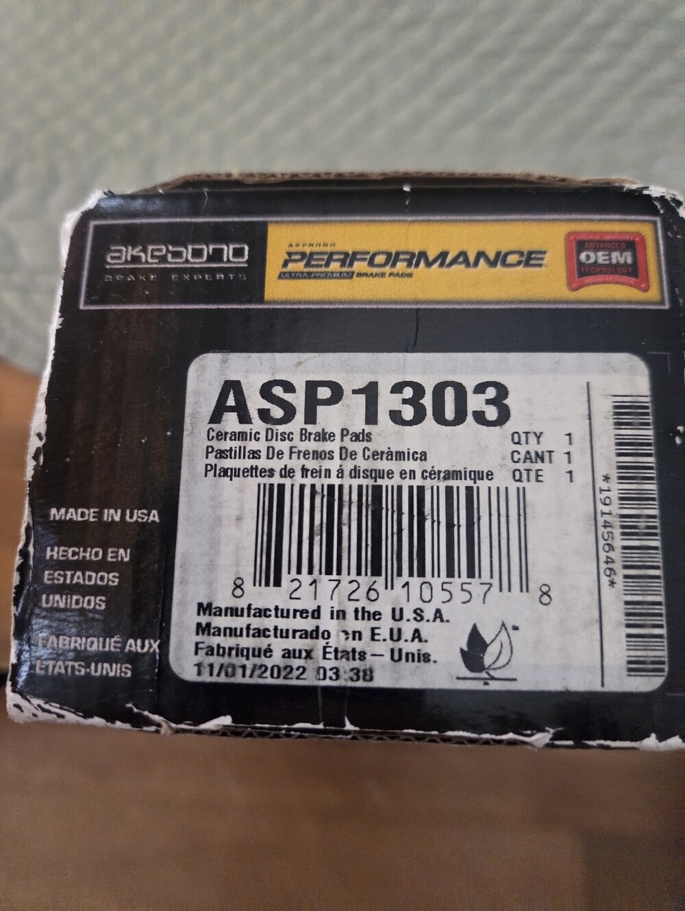 Akebono ASP1303 Rear Brake Pad